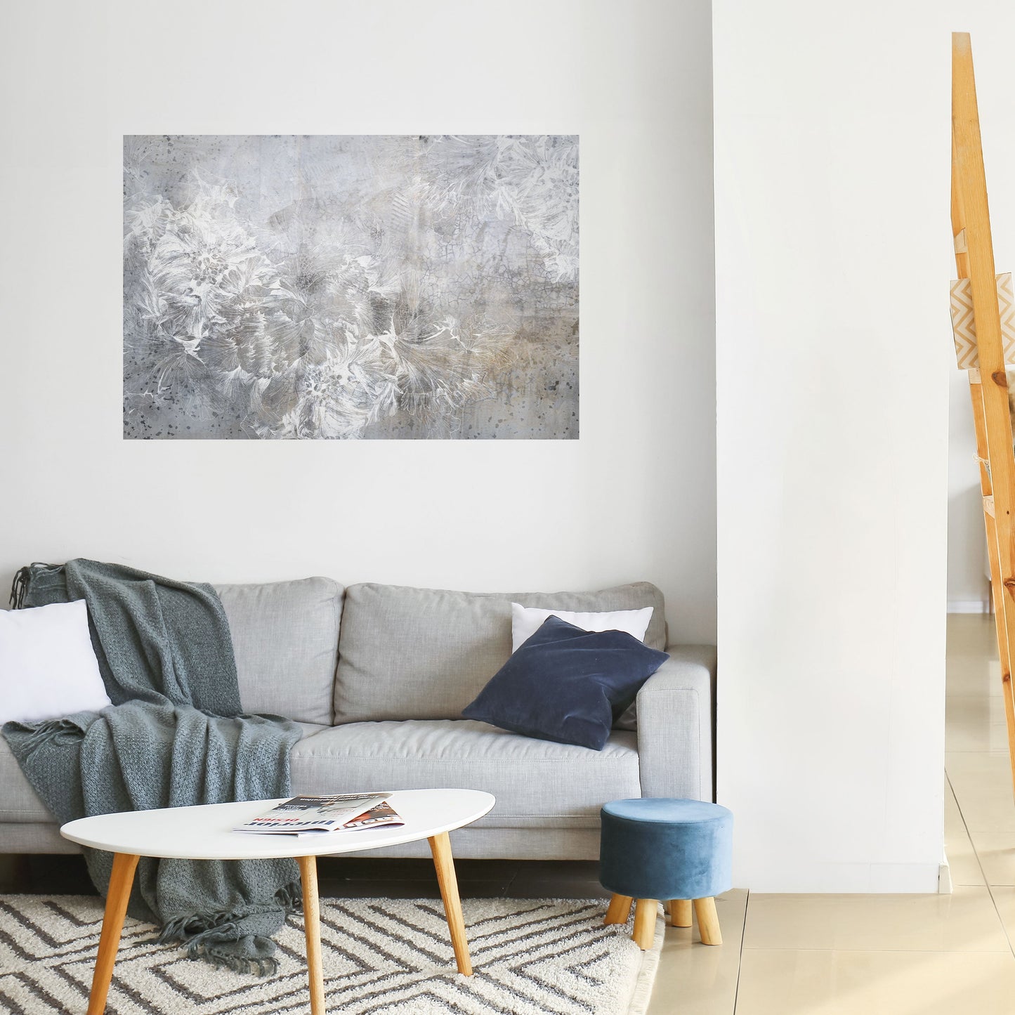 WHITE WHISPER Poster orizzontale staccabile e attaccabile