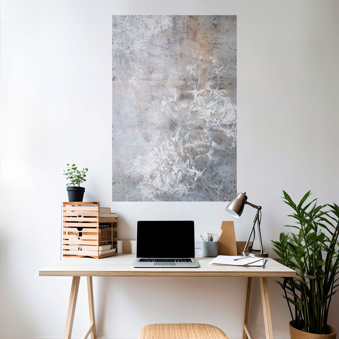 WHITE WHISPER Poster verticale staccabile e attaccabile