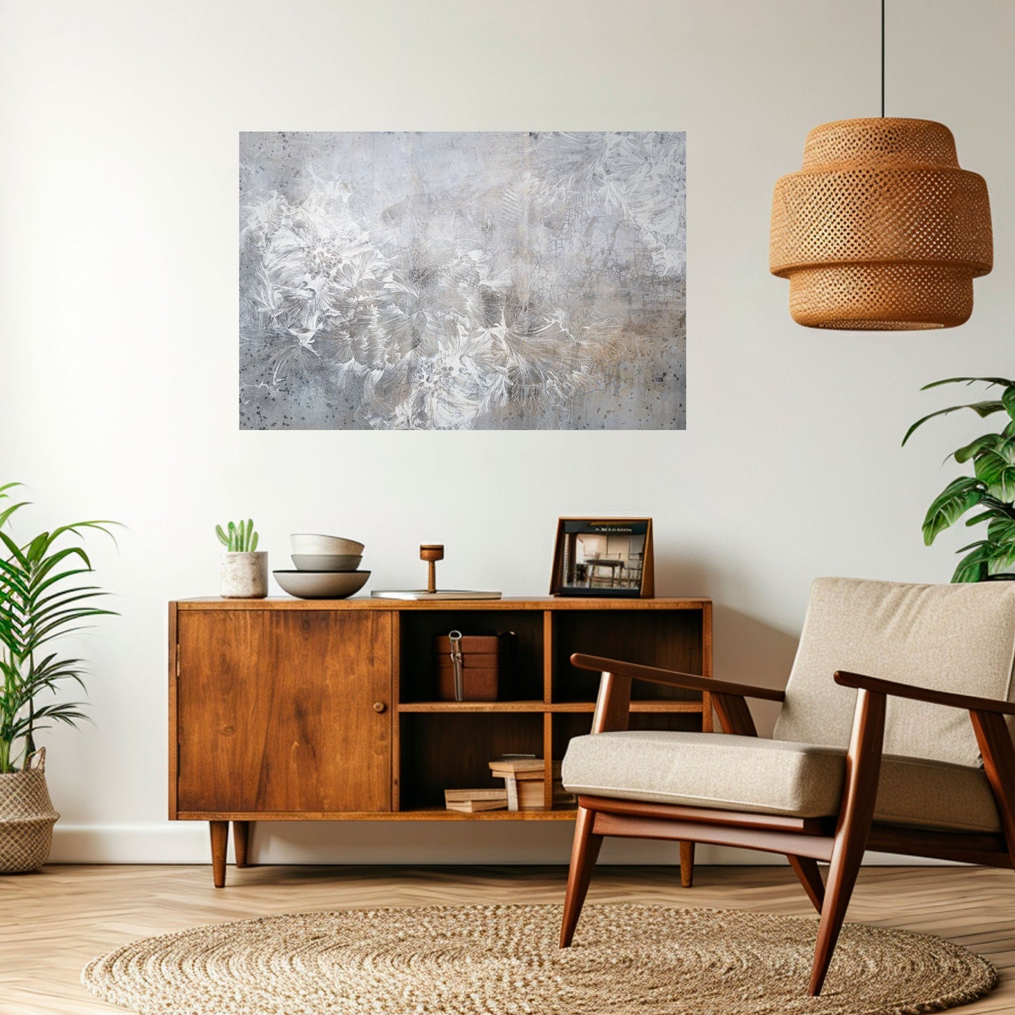 WHITE WHISPER Poster orizzontale staccabile e attaccabile