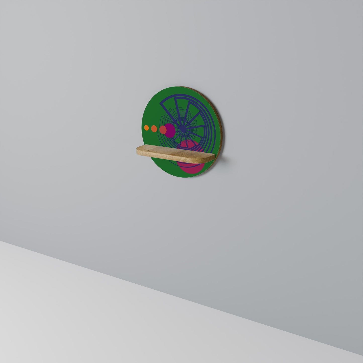 VIVID COLORWHEEL Mensola rotonda per arte in effetto rovere