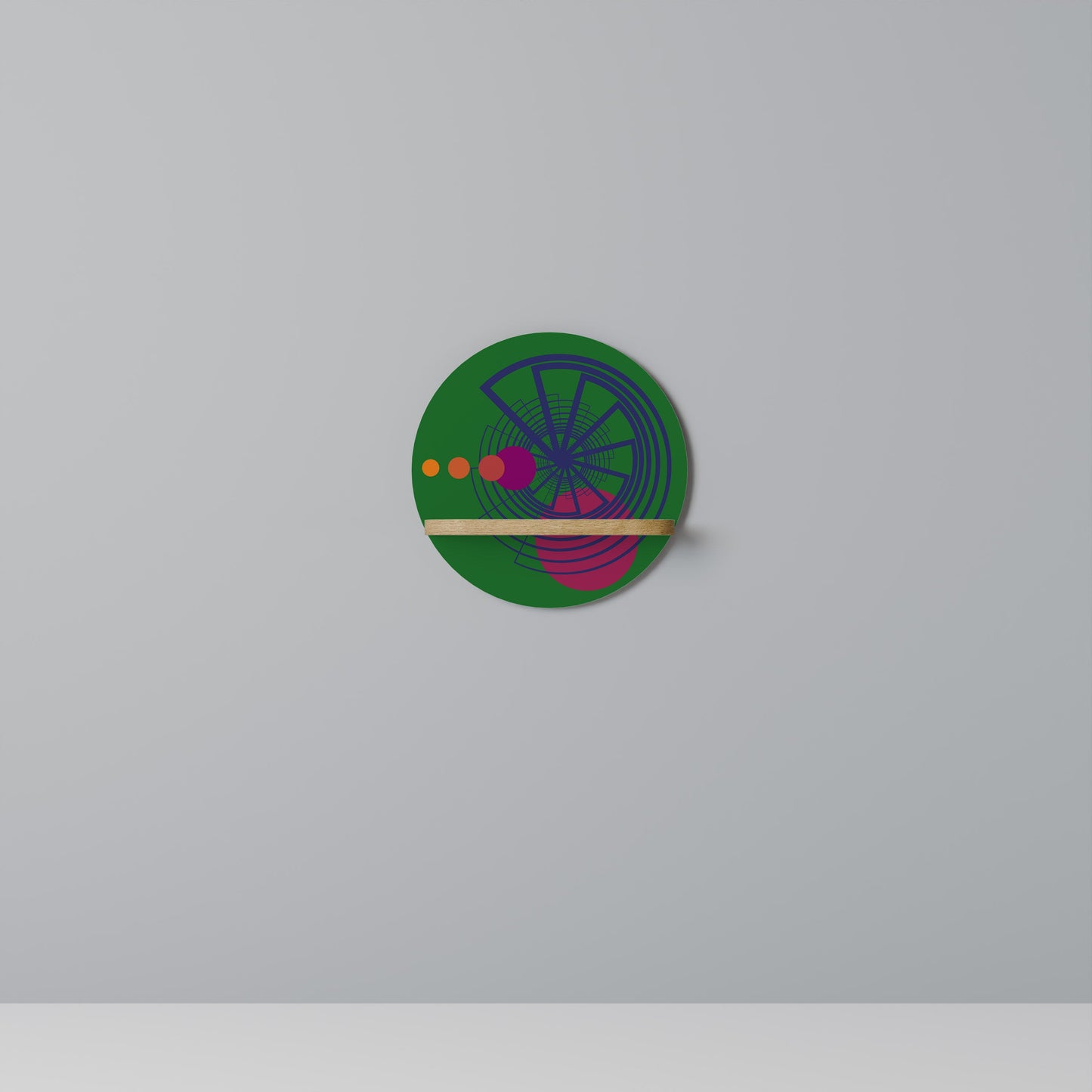 VIVID COLORWHEEL Mensola rotonda per arte in effetto rovere