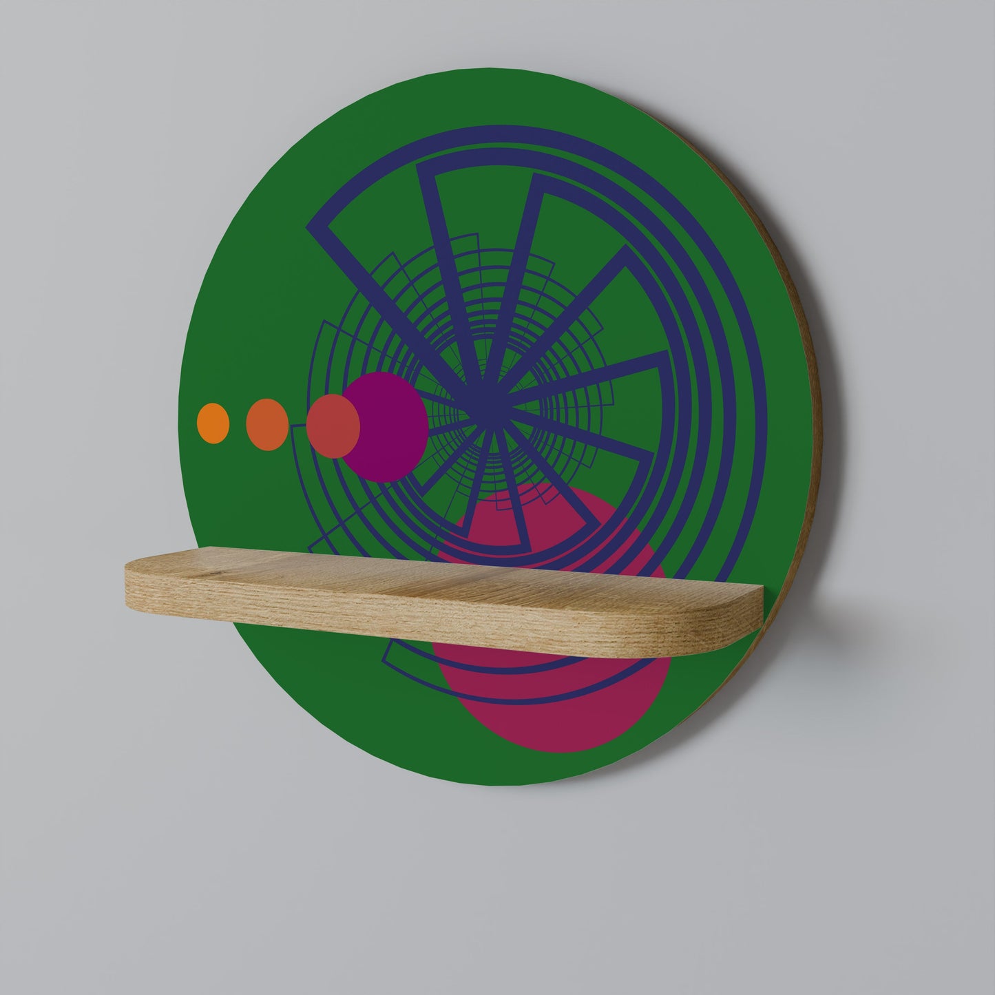 VIVID COLORWHEEL Mensola rotonda per arte in effetto rovere