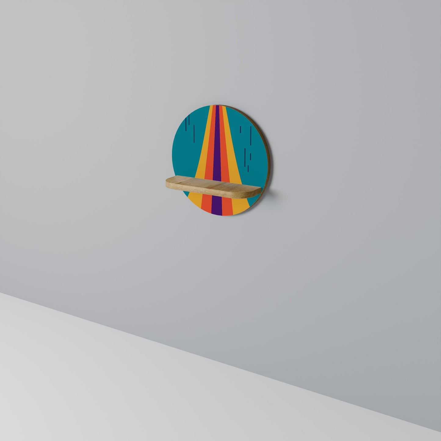 Mensola rotonda CHROMATIC DREAMSCAPE in effetto rovere
