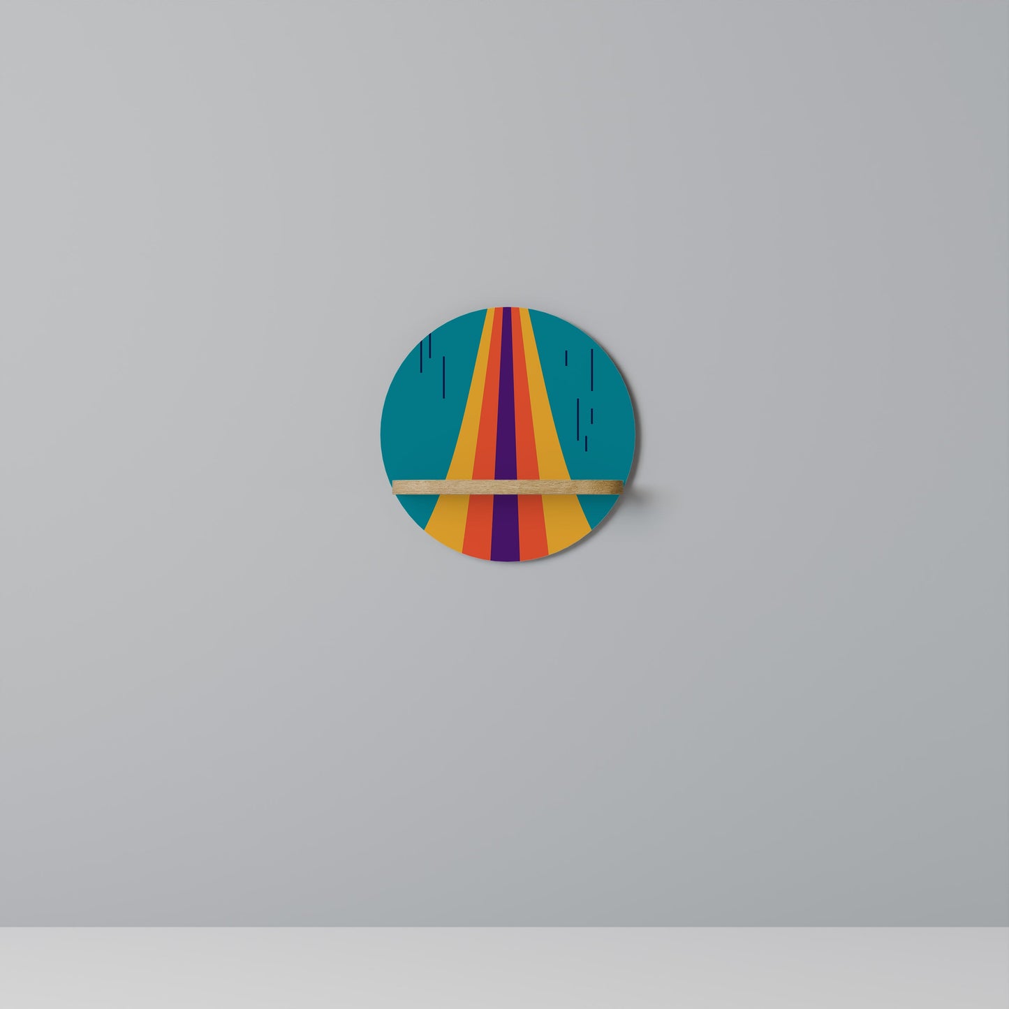 Mensola rotonda CHROMATIC DREAMSCAPE in effetto rovere