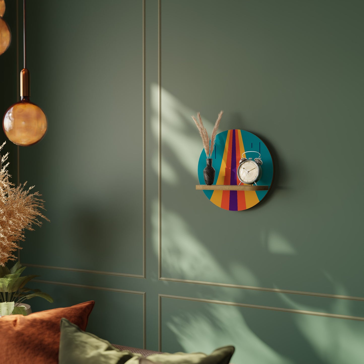 Mensola rotonda CHROMATIC DREAMSCAPE in effetto rovere