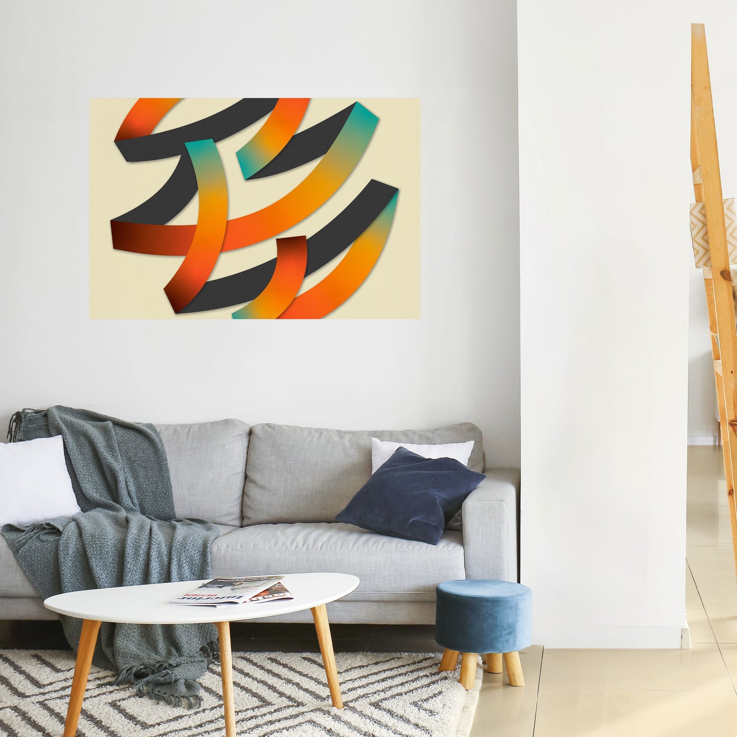 RIBBON REVERIE Poster orizzontale staccabile e attaccabile