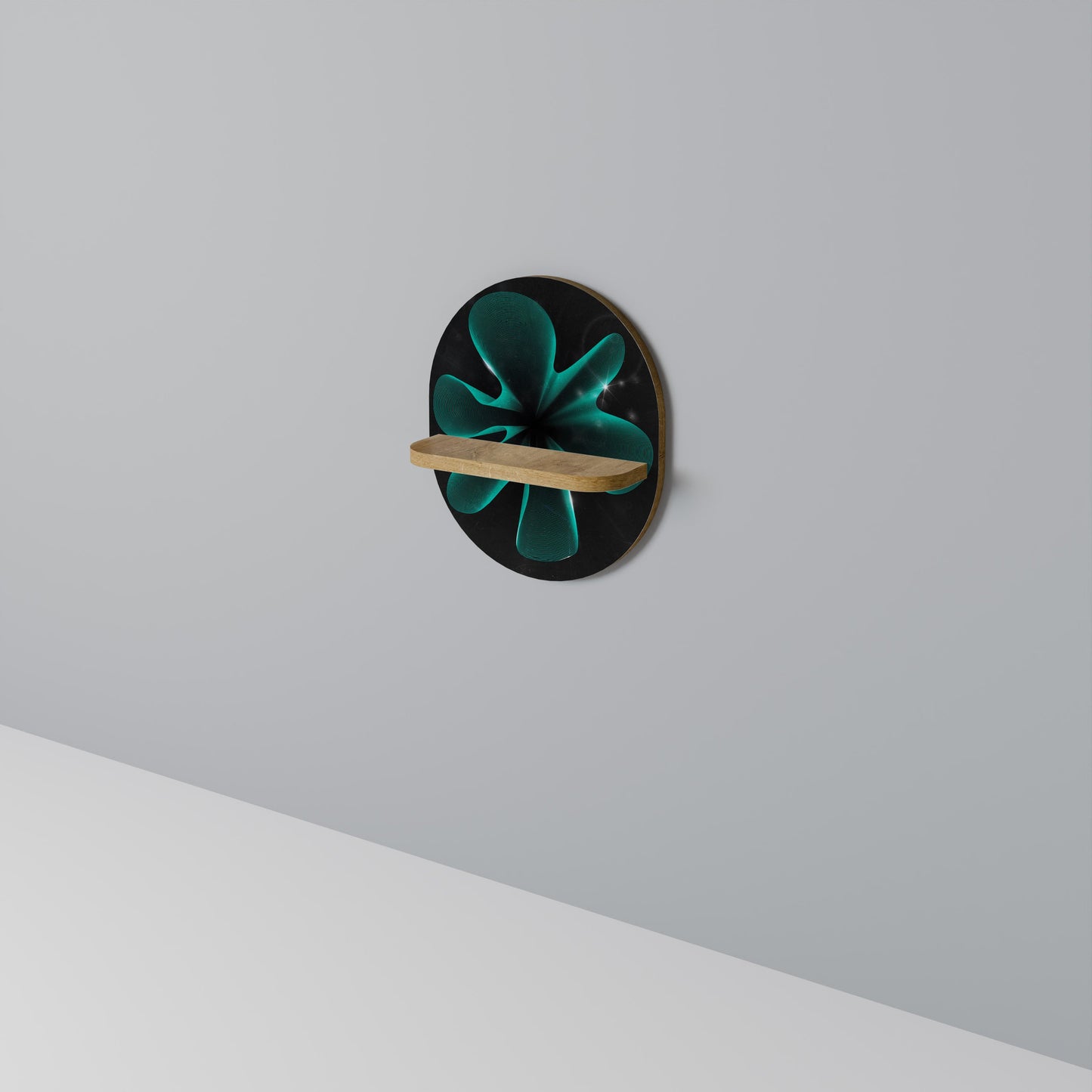Mensola ovale ELECTRIC ILLUSION in effetto rovere