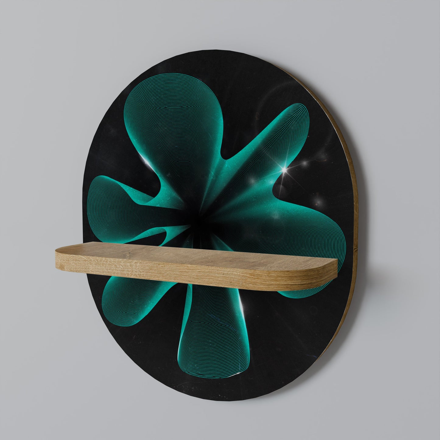 Mensola ovale ELECTRIC ILLUSION in effetto rovere