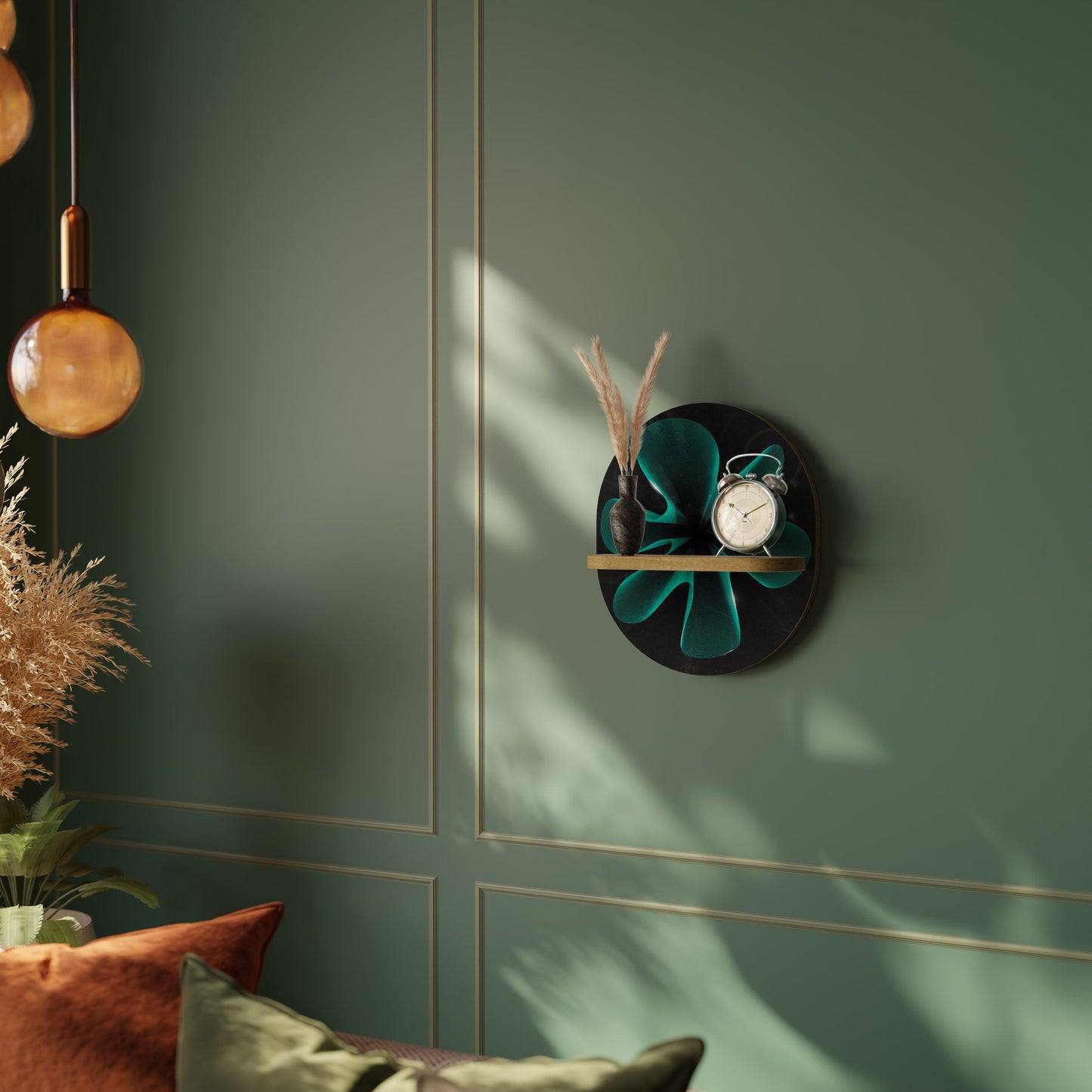 Mensola ovale ELECTRIC ILLUSION in effetto rovere