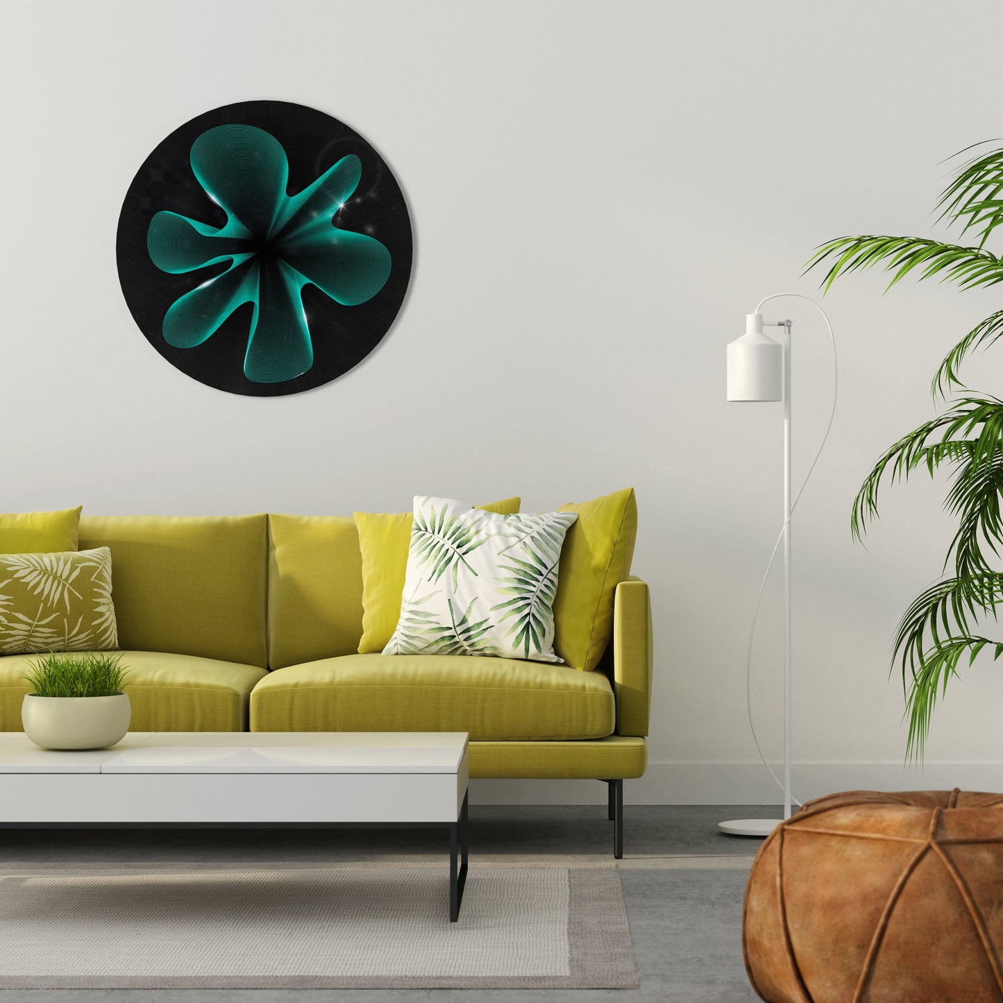 ELECTRIC ILLUSION Round Wall Art