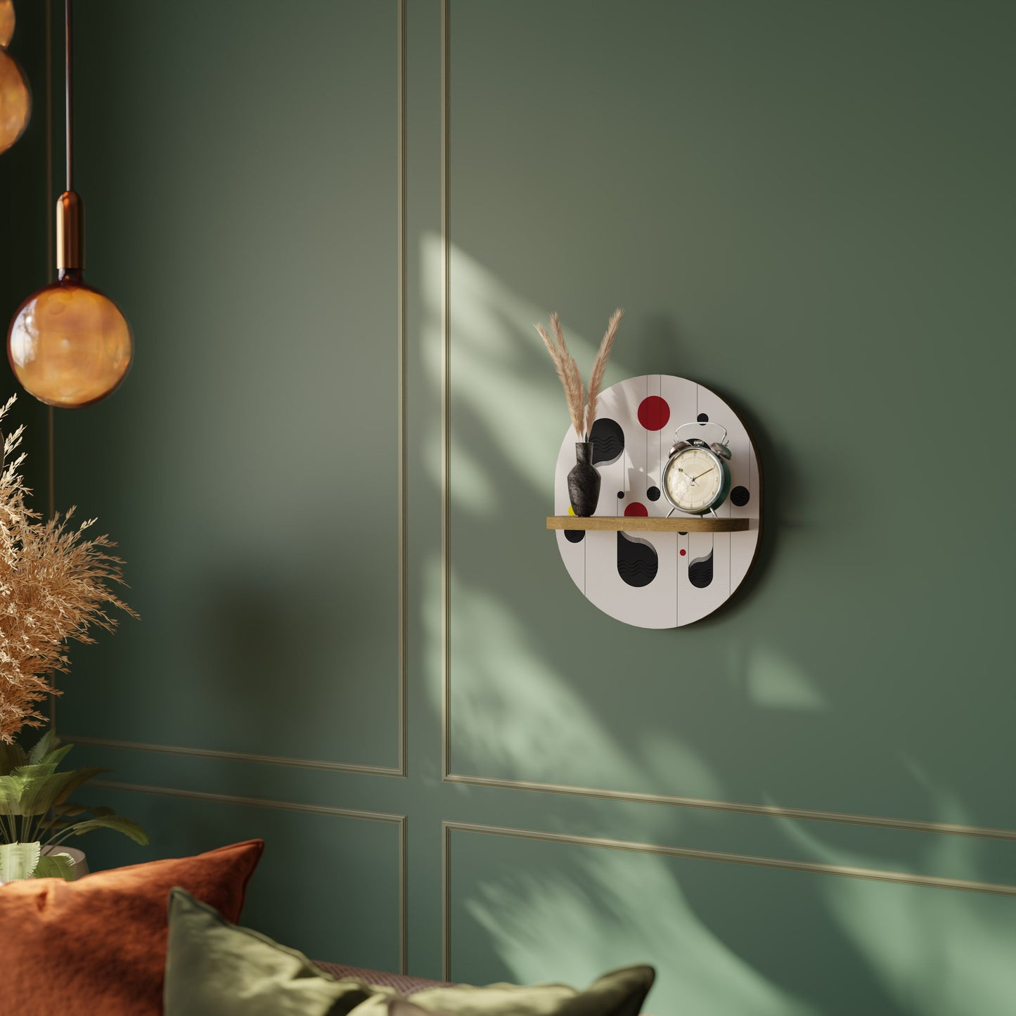 Mensola ovale DOT-TO-DOT LULLABY in effetto rovere