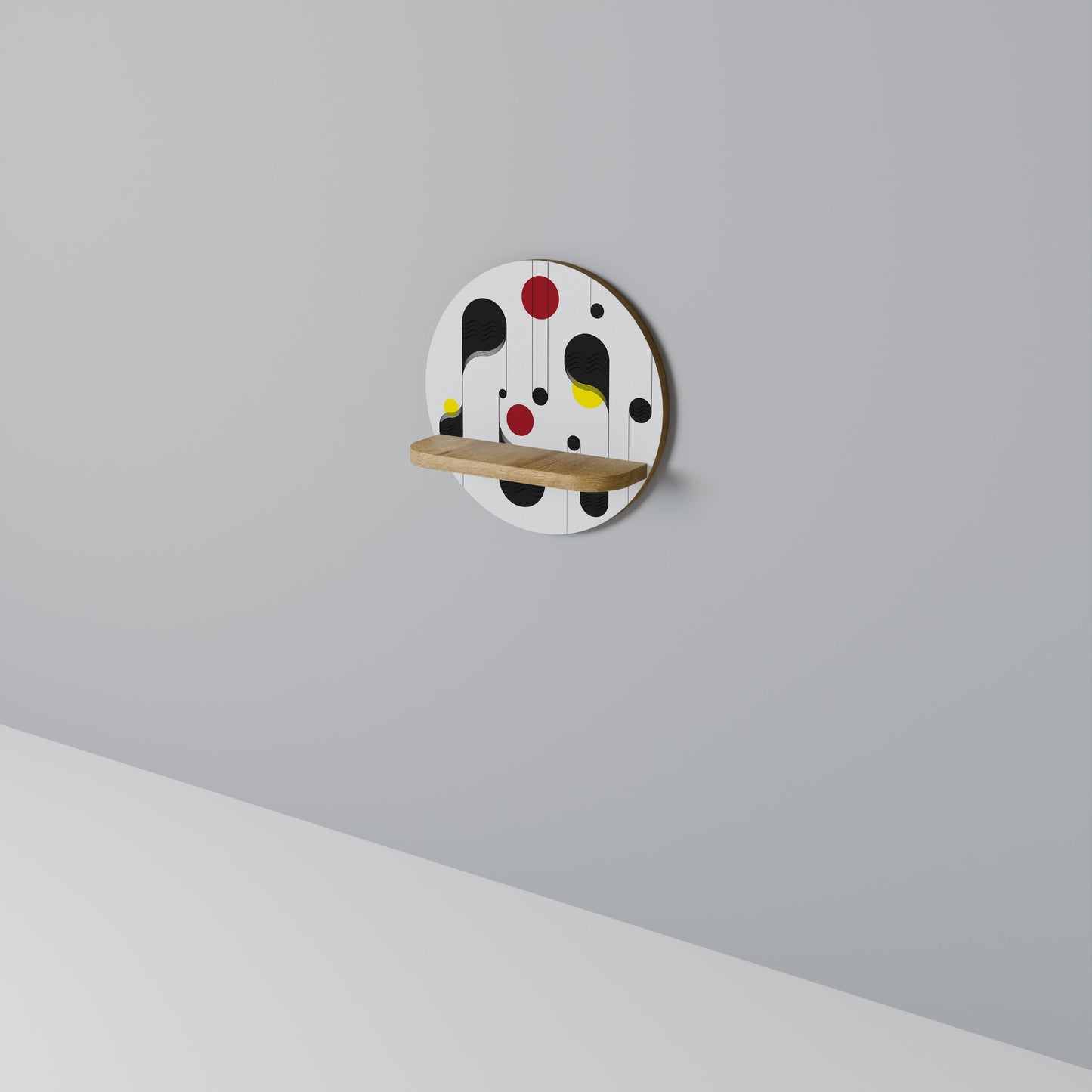 Mensola rotonda per arte DOT-TO-DOT LULLABY in effetto rovere