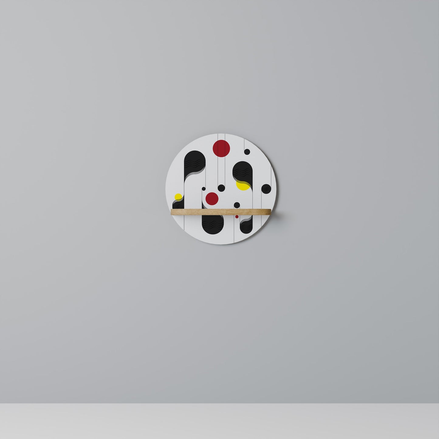 Mensola rotonda per arte DOT-TO-DOT LULLABY in effetto rovere