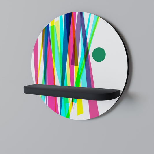 WHIMSY NEON Round Art Shelf In Black Finish