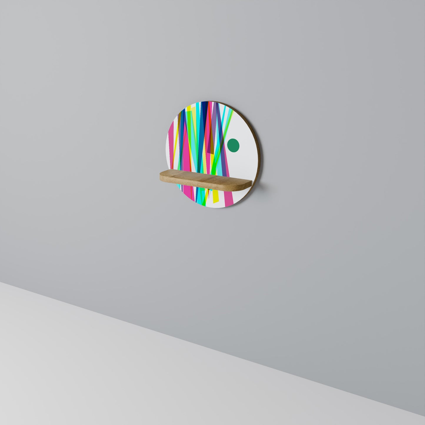 Mensola rotonda WHIMSY NEON effetto rovere