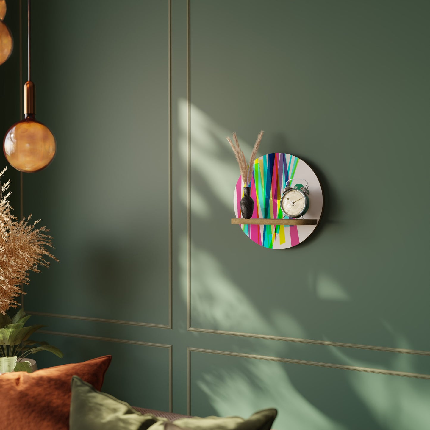 Mensola rotonda WHIMSY NEON effetto rovere