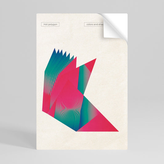 HOT POLYGON Poster verticale staccabile e attaccabile