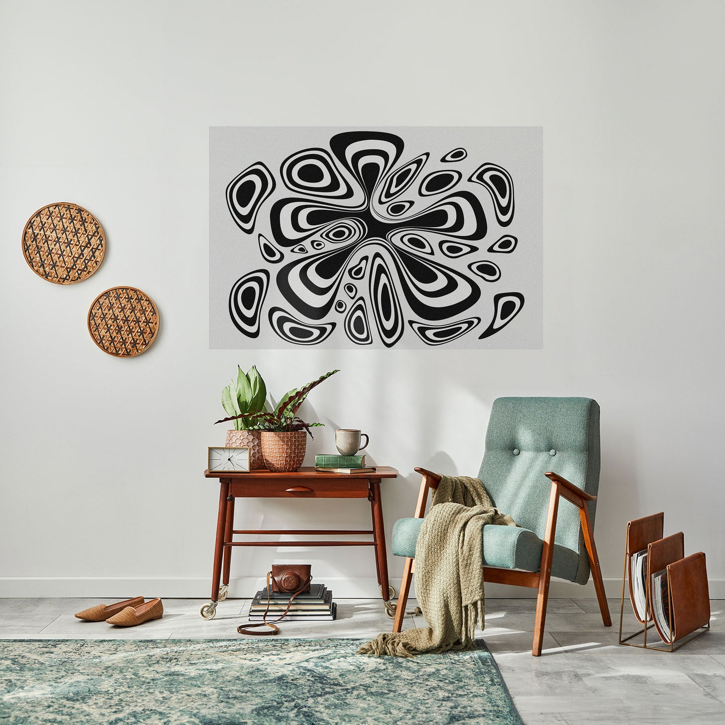 Poster orizzontale staccabile e attaccabile con macchia ipnotizzante