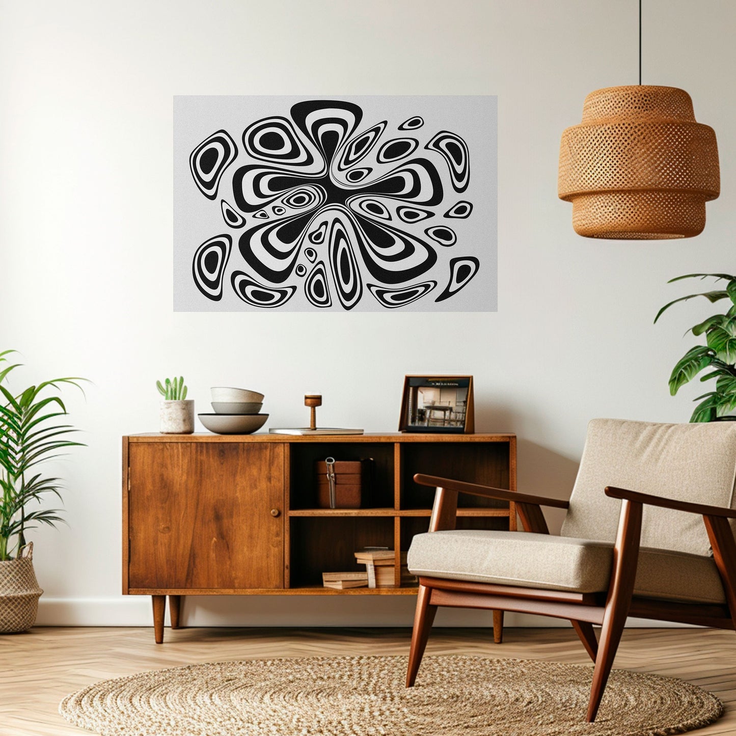 Poster orizzontale staccabile e attaccabile con macchia ipnotizzante