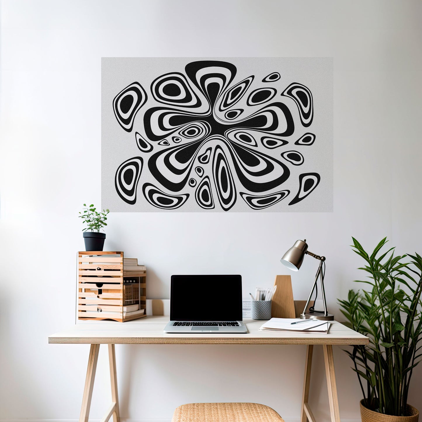 Poster orizzontale staccabile e attaccabile con macchia ipnotizzante