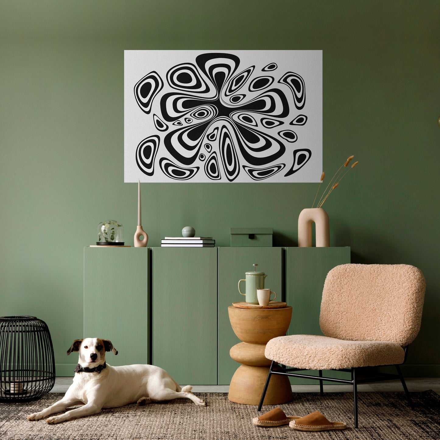 Poster orizzontale staccabile e attaccabile con macchia ipnotizzante
