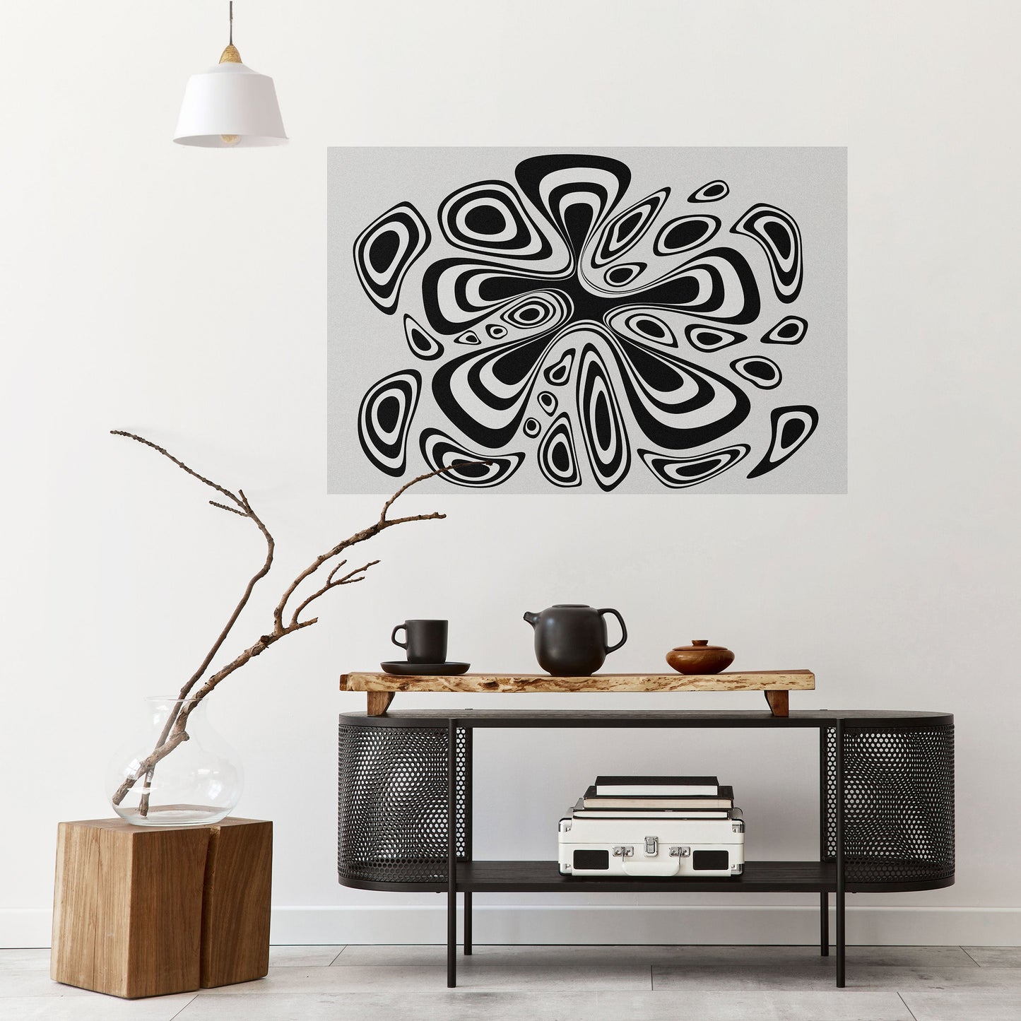 Poster orizzontale staccabile e attaccabile con macchia ipnotizzante