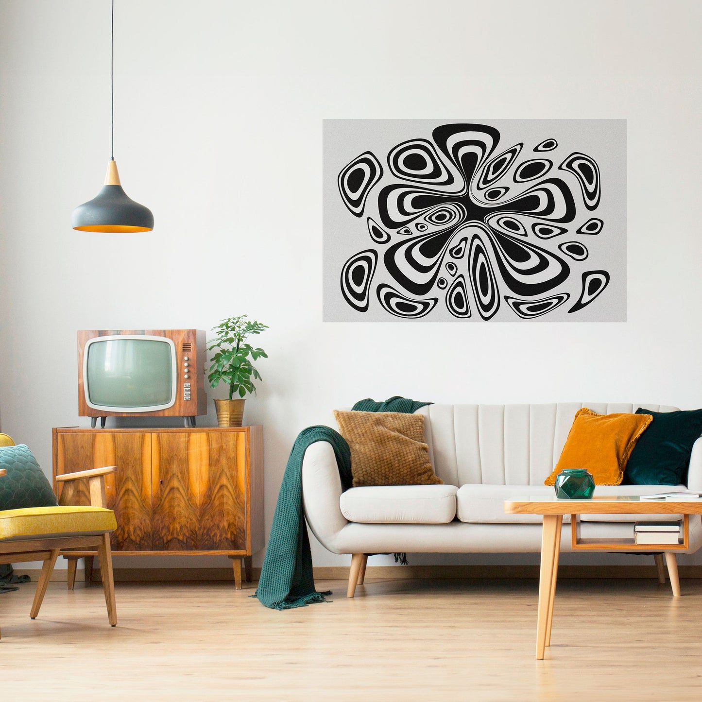 Poster orizzontale staccabile e attaccabile con macchia ipnotizzante