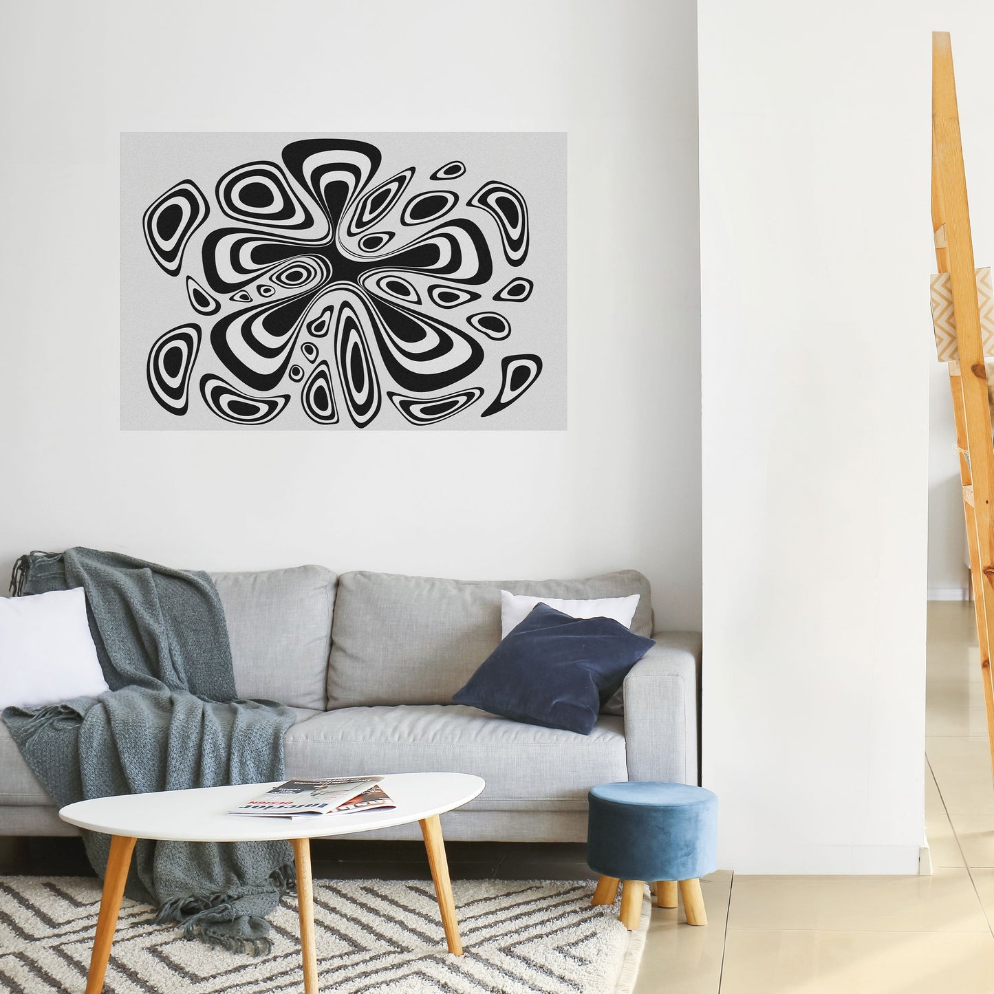 Poster orizzontale staccabile e attaccabile con macchia ipnotizzante