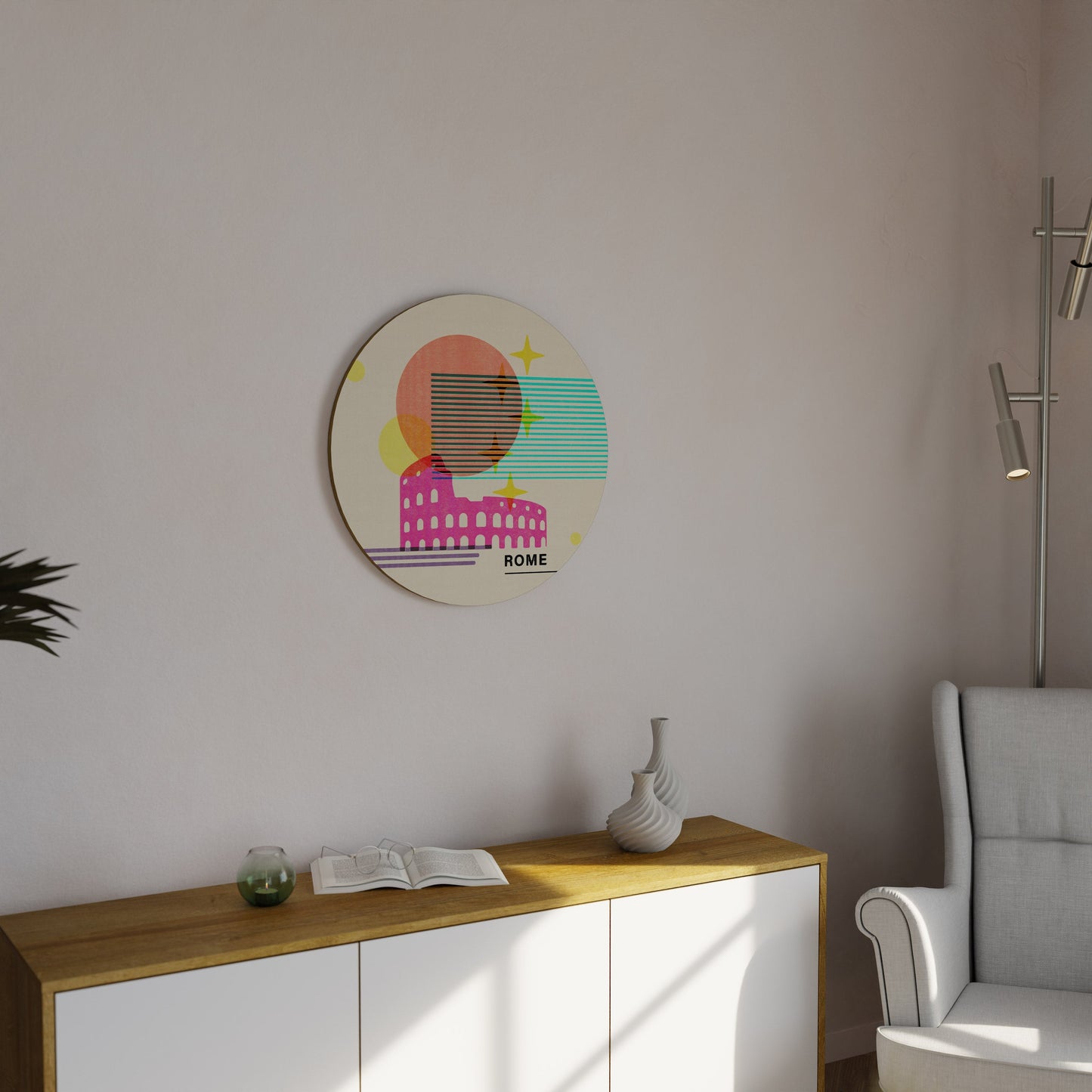 ROMAN SPARKLE Round Wall Art