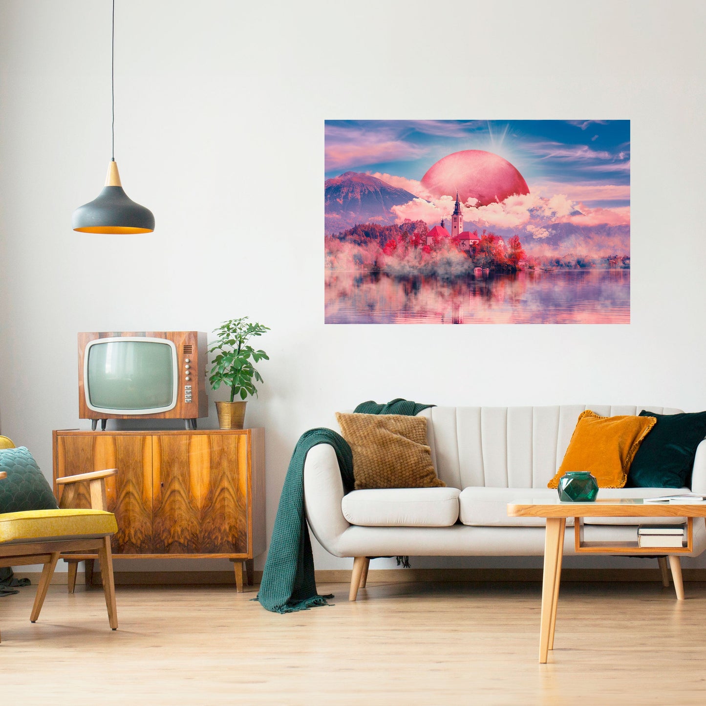 MARTE SOPRA IL LAGO DI BLED Poster orizzontale staccabile e attaccabile