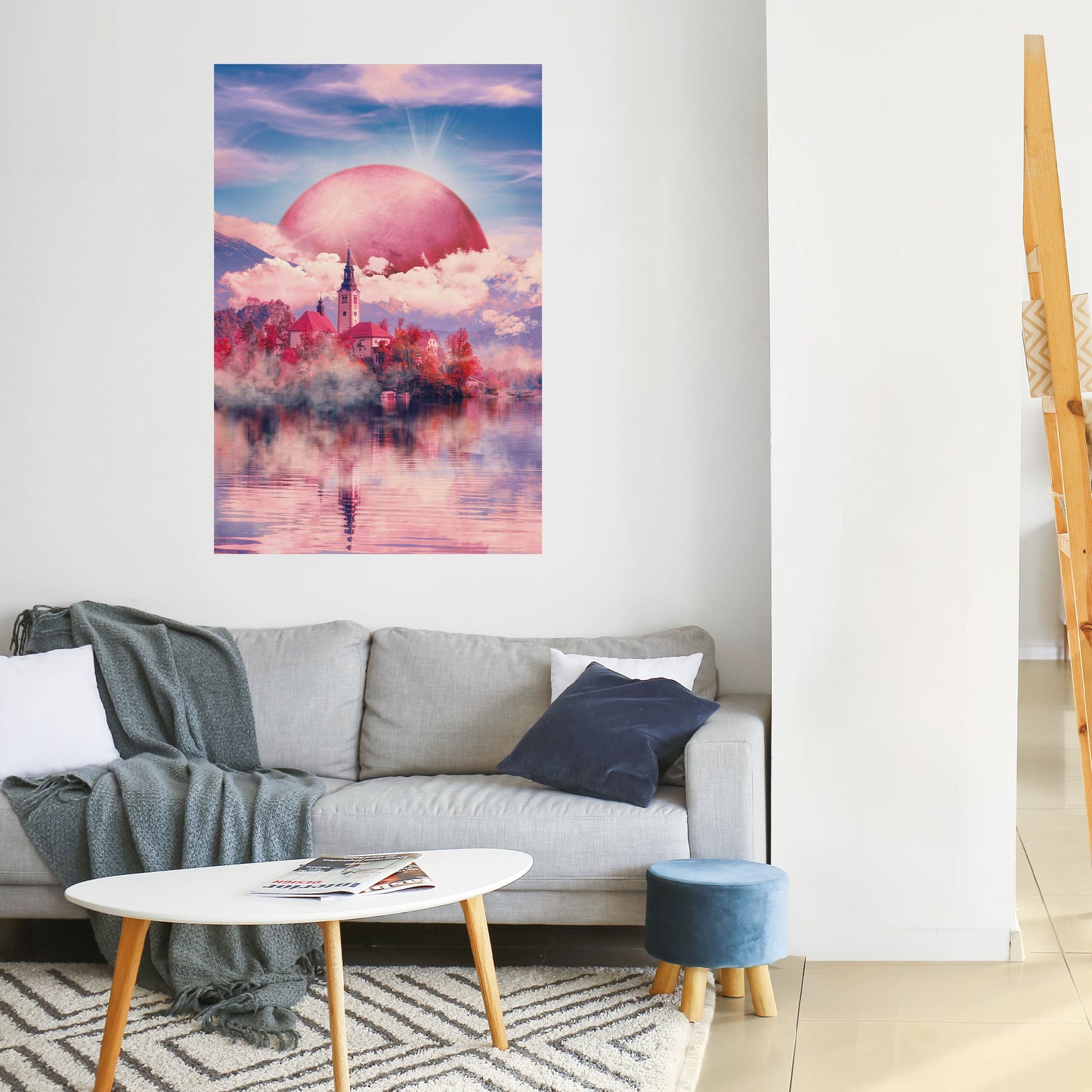 MARTE SOPRA IL LAGO DI BLED Poster verticale staccabile e attaccabile
