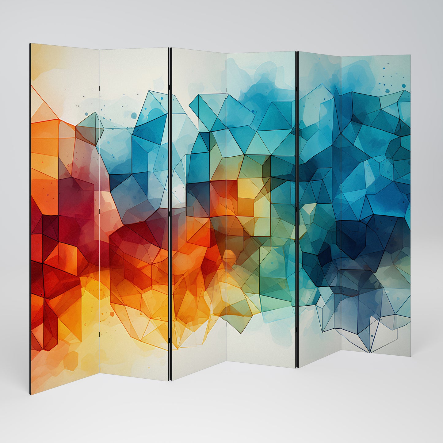 VIBRANT FACETS UNITE - Divisorio decorativo per ambienti a 6 pannelli