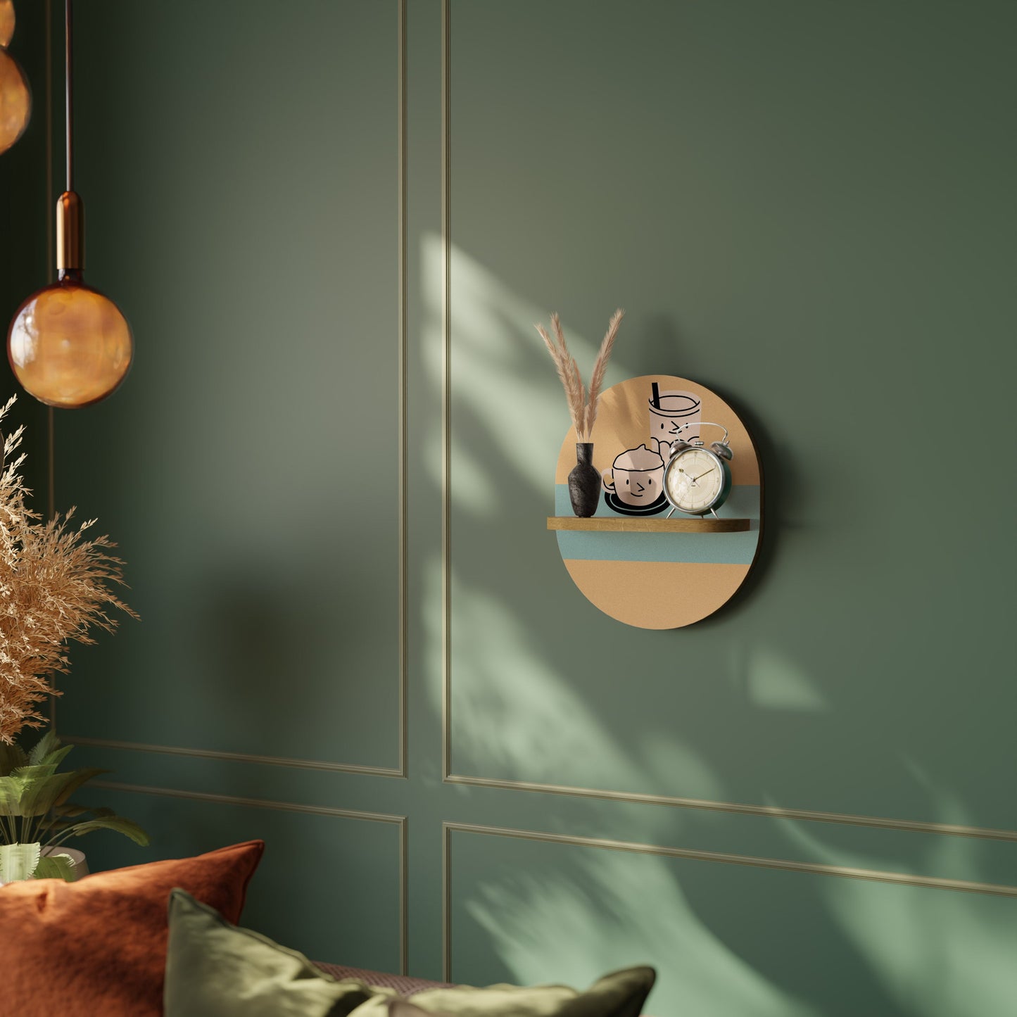 COFFEE PLEASURES Mensola ovale in effetto rovere