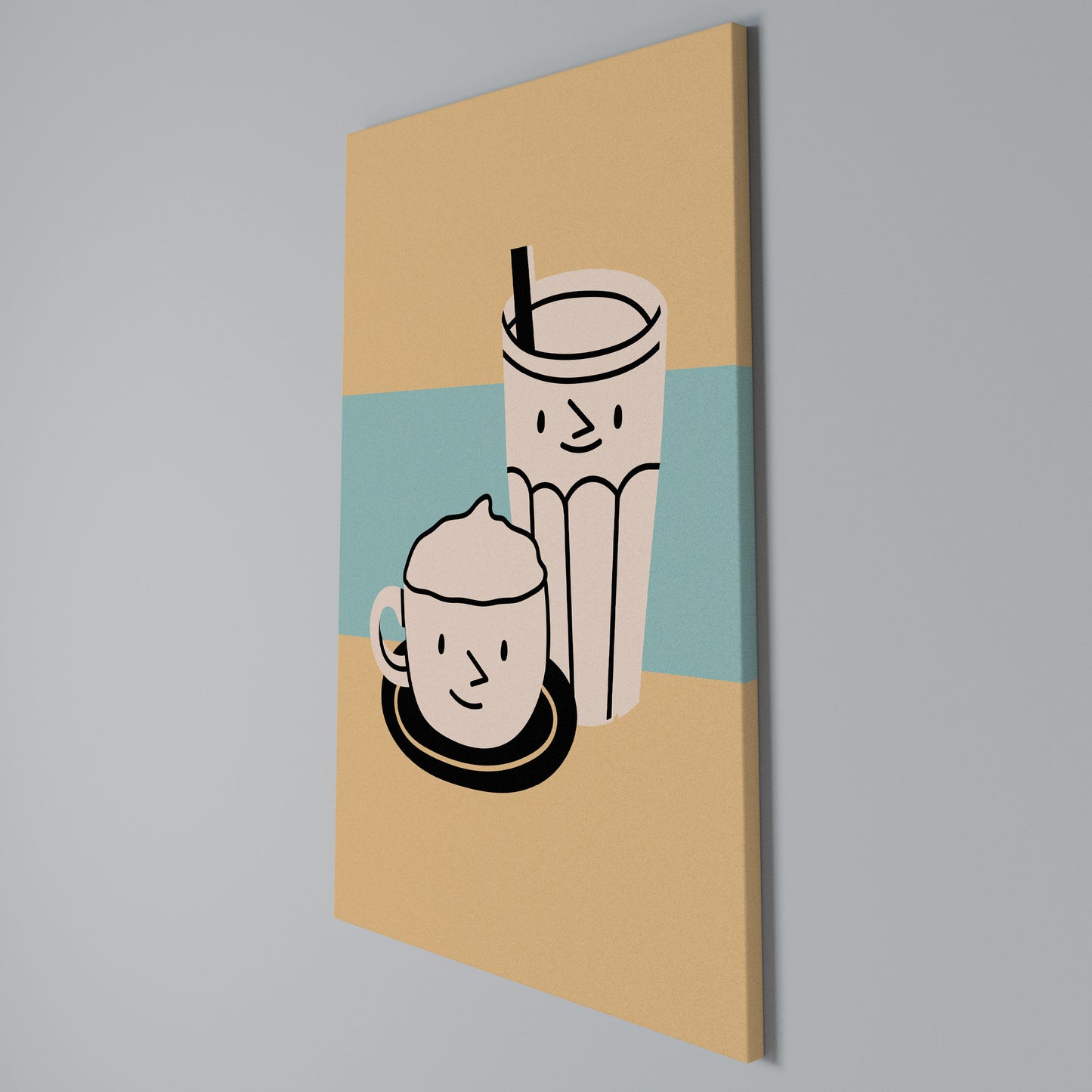 COFFEE PLEASURES Stampa su Tela Verticale