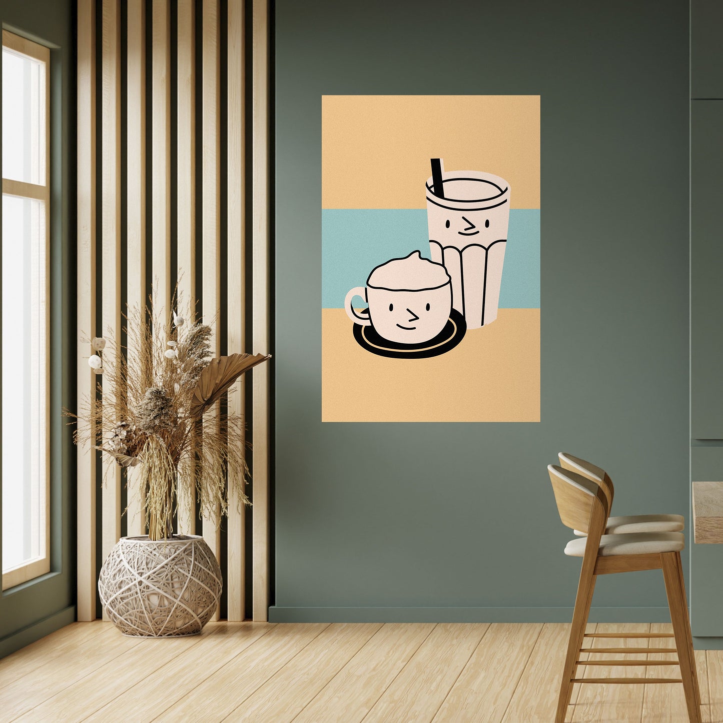 COFFEE PLEASURES Peel and Stick Vertical Poster