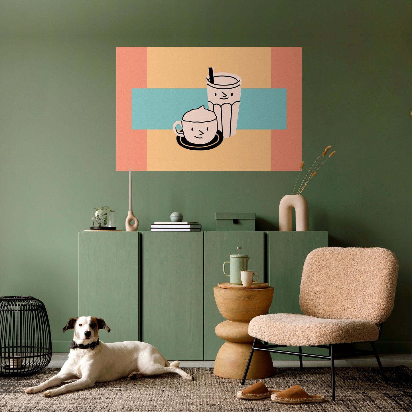 Poster orizzontale staccabile e attaccabile "COFFEE PLEASURES"