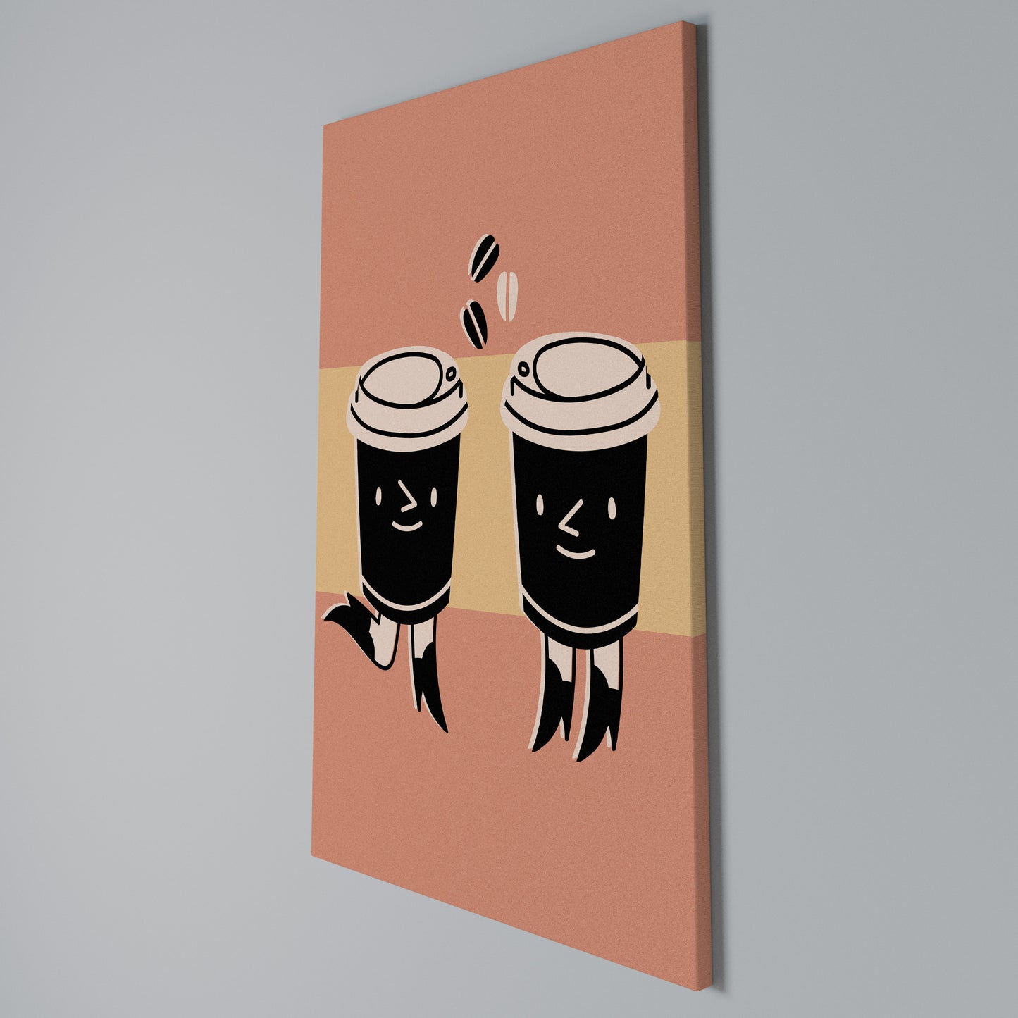 JOYFUL COFFEE Stampa su Tela Verticale