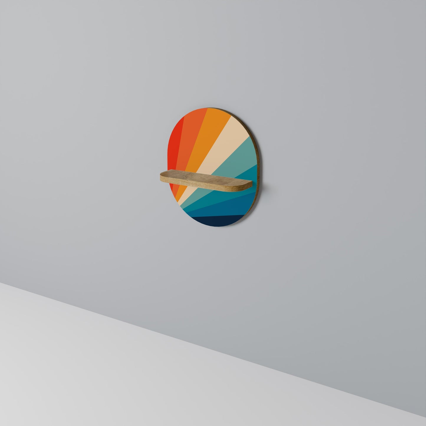 PRISM CONCUSSION Mensola ovale per arte in effetto rovere