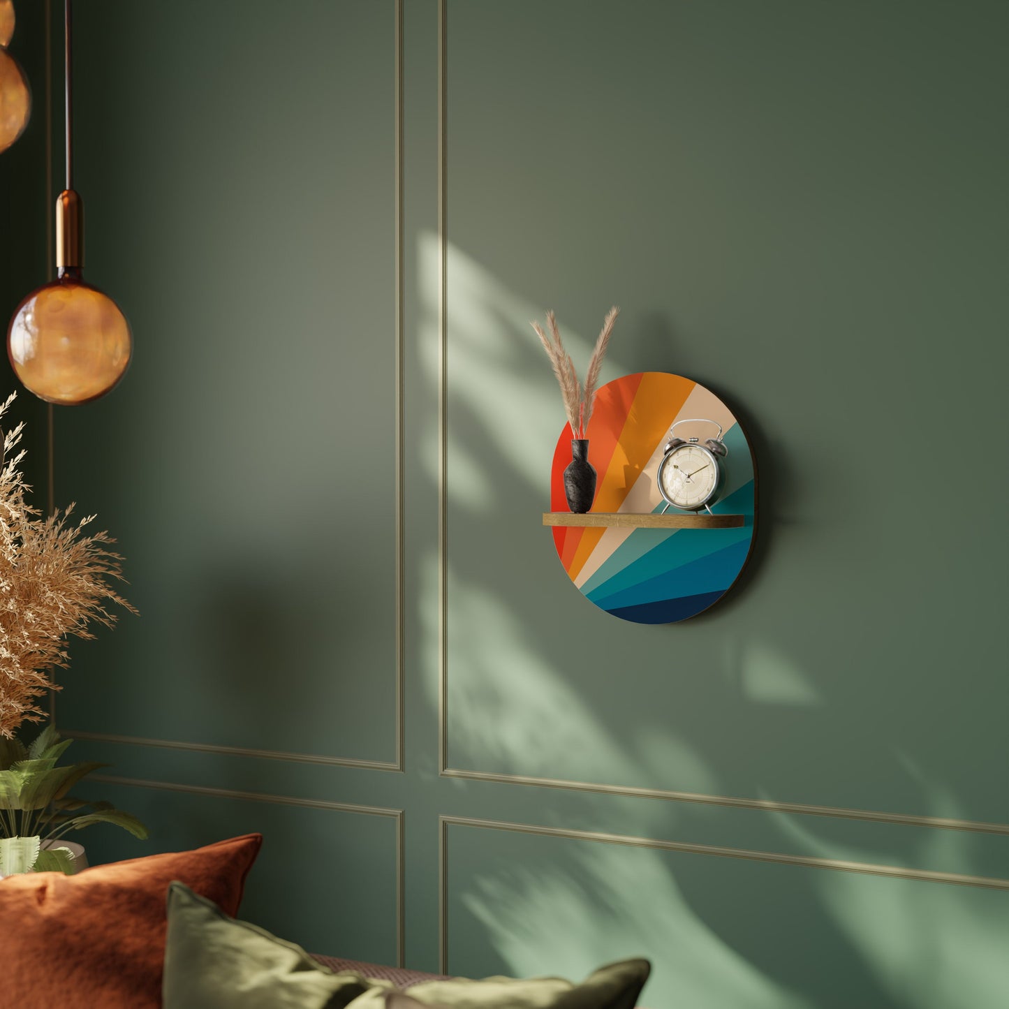 PRISM CONCUSSION Mensola ovale per arte in effetto rovere