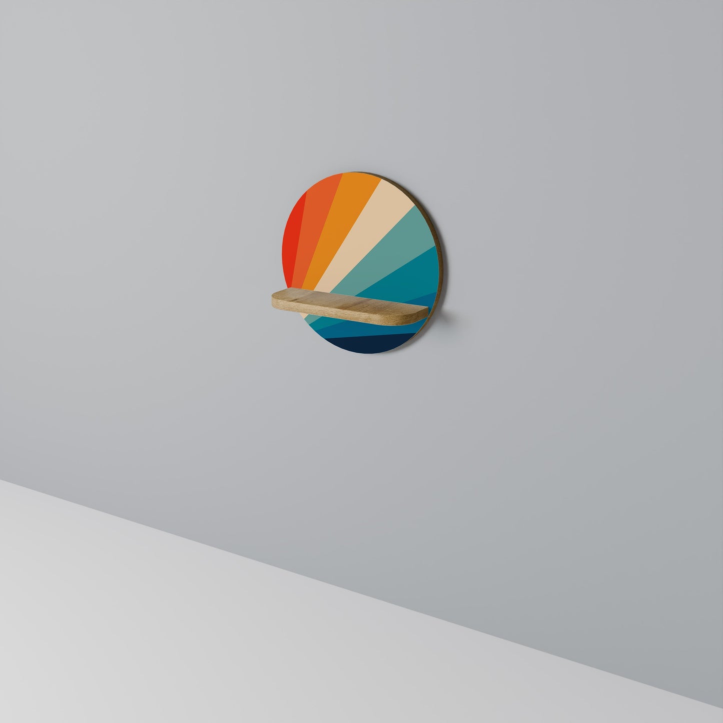 PRISM CONCUSSION Mensola rotonda per arte in effetto rovere