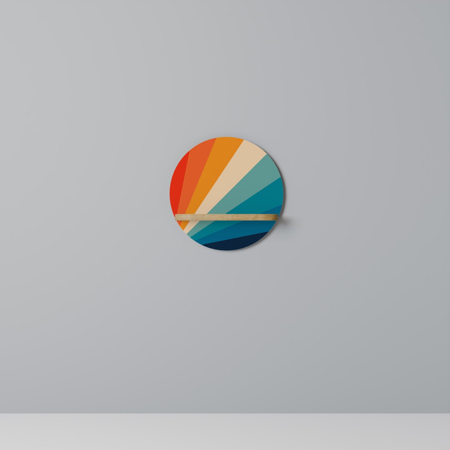 PRISM CONCUSSION Mensola rotonda per arte in effetto rovere