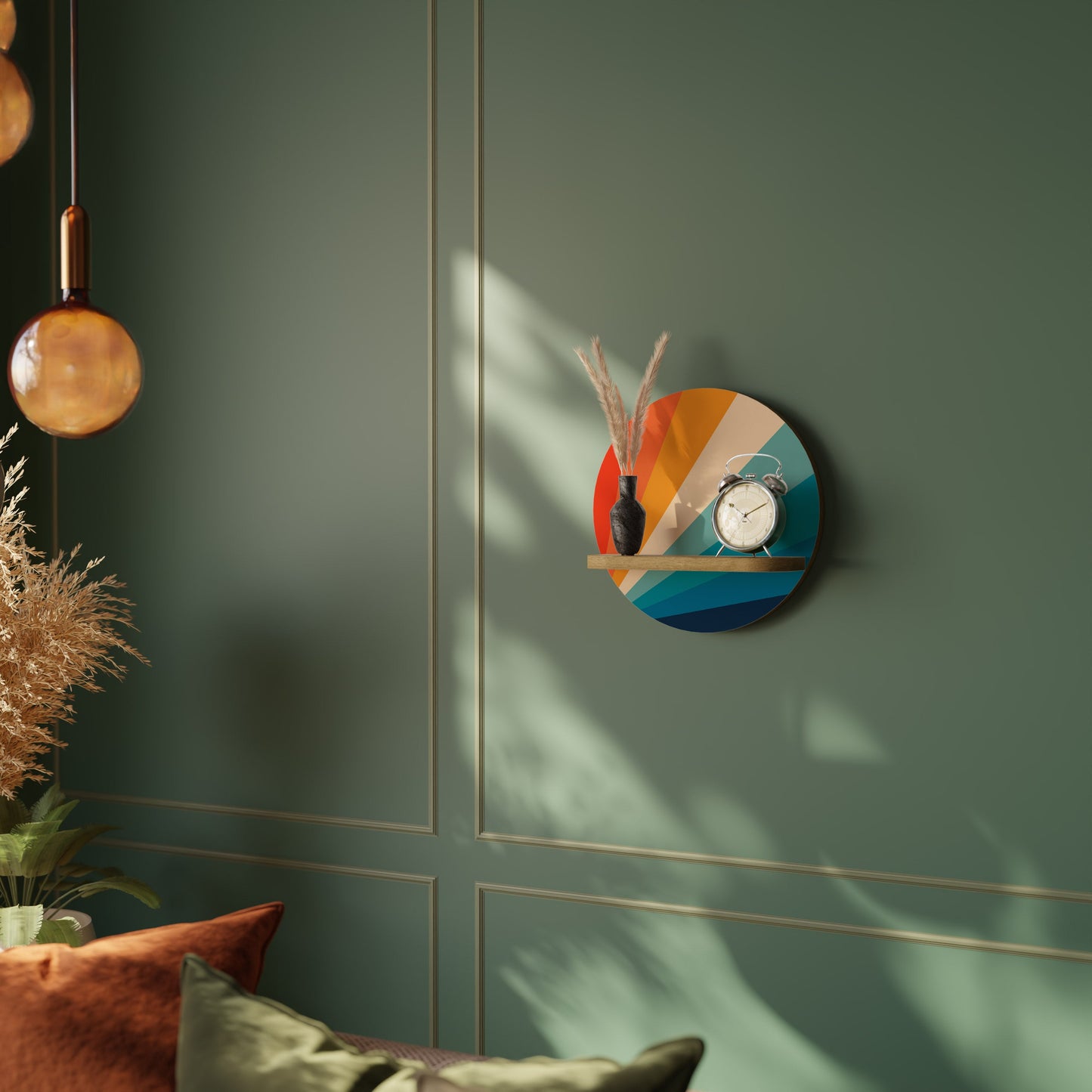 PRISM CONCUSSION Mensola rotonda per arte in effetto rovere