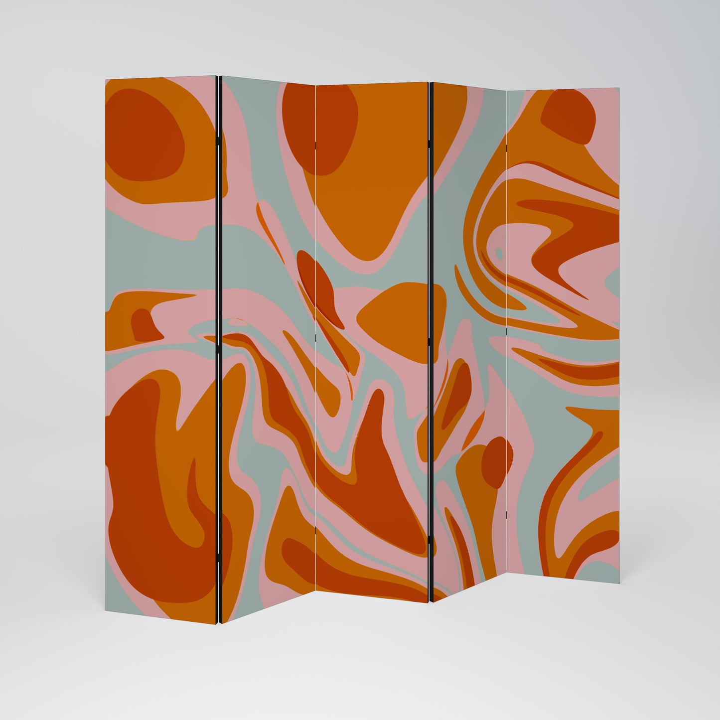 FLOATING BURN - Divisorio decorativo per ambienti a 5 pannelli