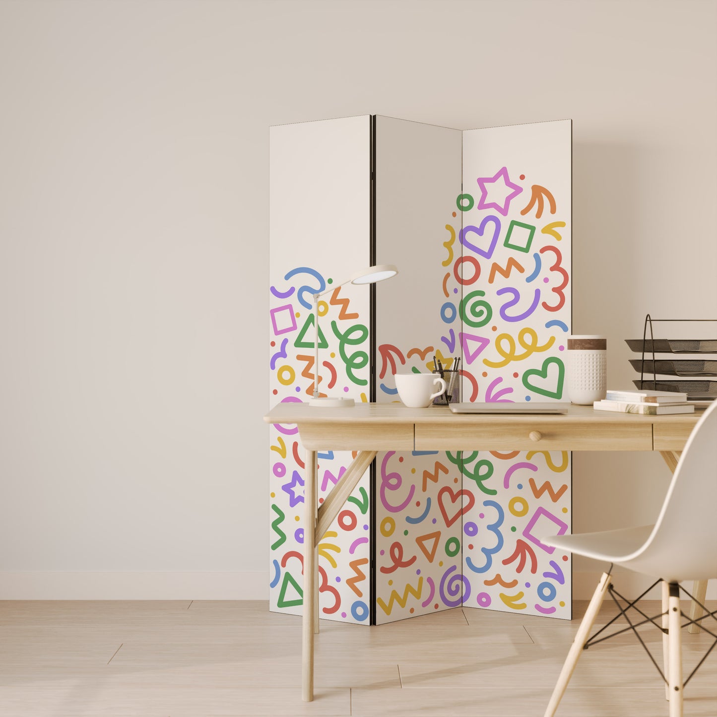 SHAPE EXCITEMENT Divisorio decorativo per ambienti a 3 pannelli