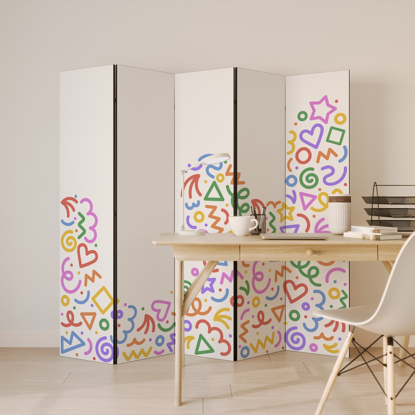 SHAPE EXCITEMENT Divisorio decorativo per ambienti a 5 pannelli
