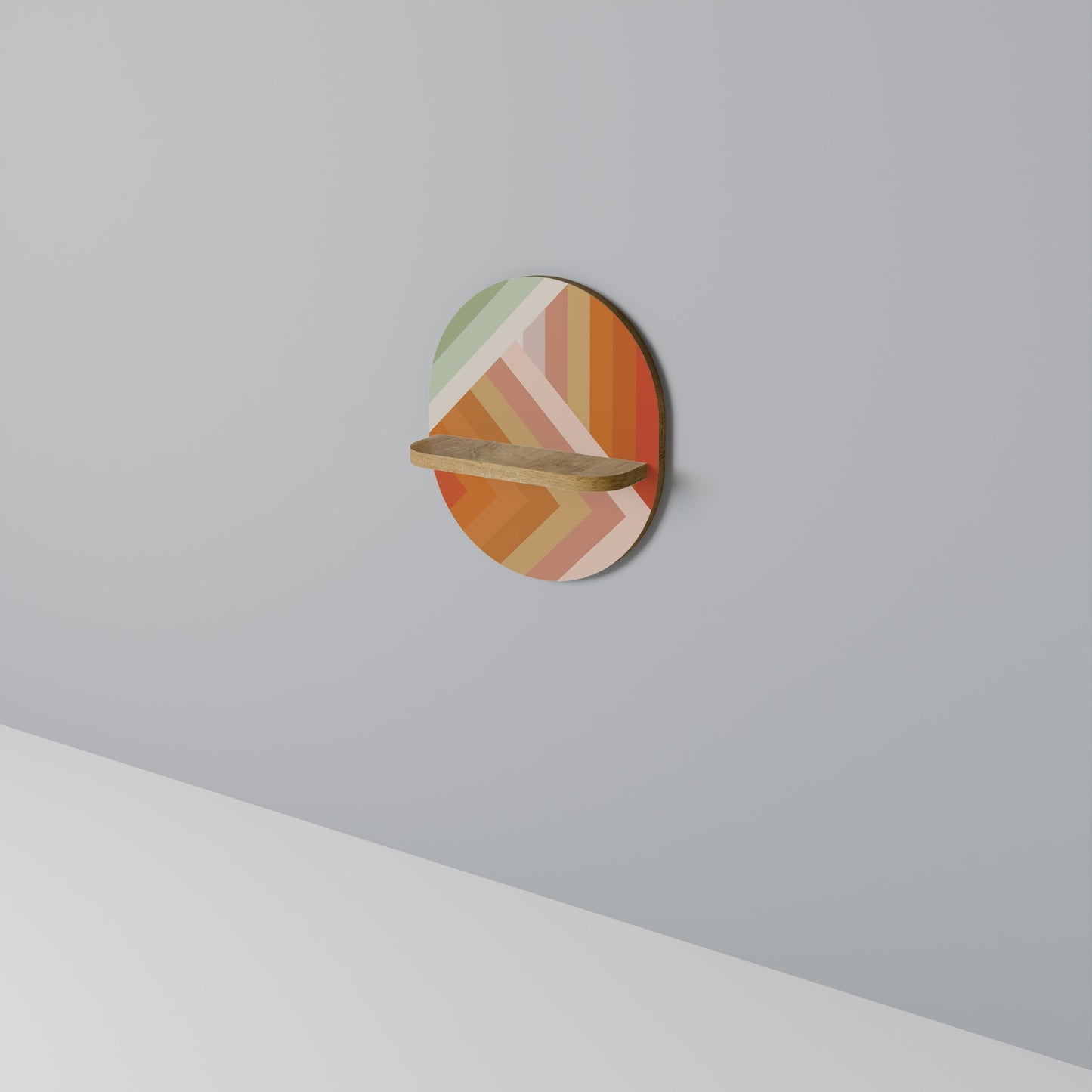 GRADIENT PICKS Mensola ovale per opere d'arte in effetto rovere