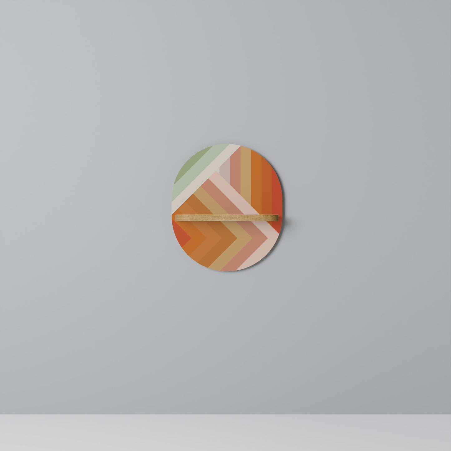 GRADIENT PICKS Mensola ovale per opere d'arte in effetto rovere