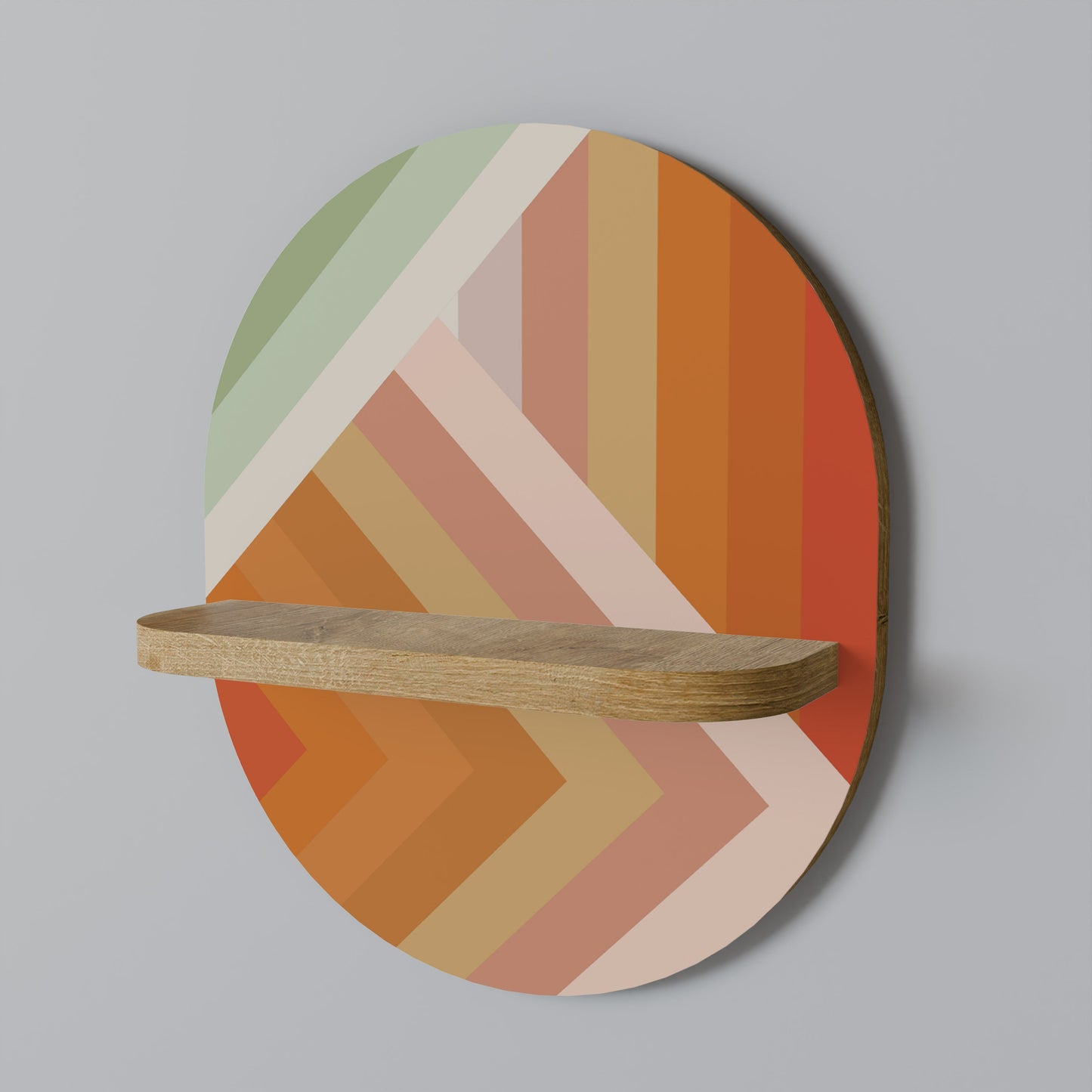 GRADIENT PICKS Mensola ovale per opere d'arte in effetto rovere