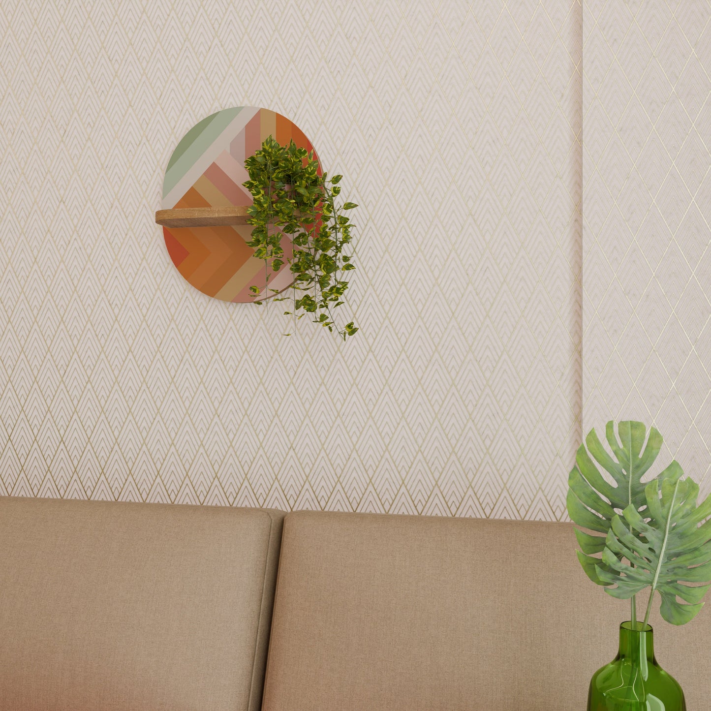 GRADIENT PICKS Mensola ovale per opere d'arte in effetto rovere