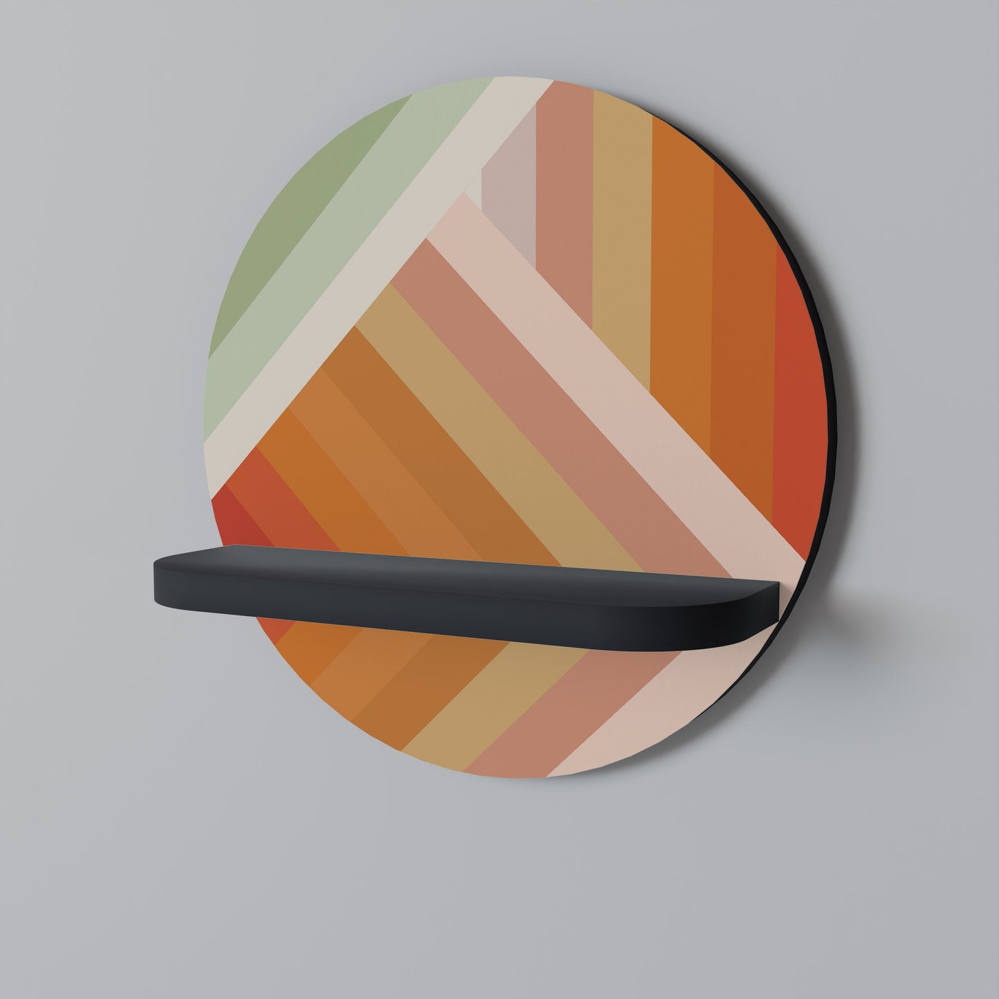 GRADIENT PICKS Mensola rotonda per arte in finitura nera